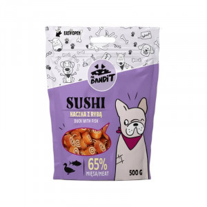 MR.BANDIT SUSHI DUCK gardums suņiem Rullīši ar pīli un zivīm 500g